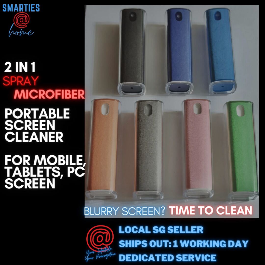 Portable Screen Cleaner For Mobile Phones / Tablets / PC ,Convenient 2 in 1 Spray with Microfiber Cloth