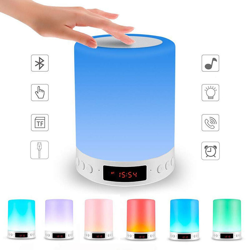 New Portable Wireless Speaker Touch Pat Light Colorful LED Night Light Bluetooth Player Table Lamp For Sleeps Speakers 2022