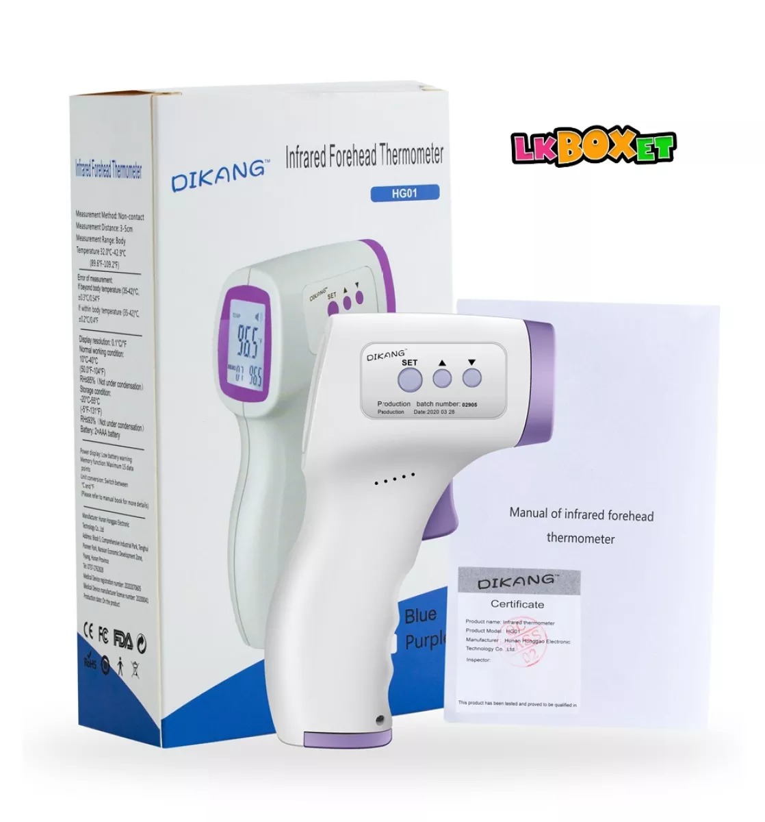 Touchless infrared forehead thermometer contactless digital infrared thermometer forehead temperature scanner ir thermometer scanner non-contact scan thermometer