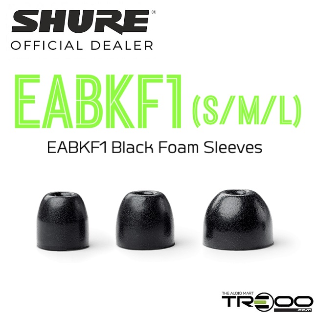 Shure Olive EABKF1 Professional Foam Eartips (S, M, L) for Shure, Westone, Etymotic, Brainwavz, etc.