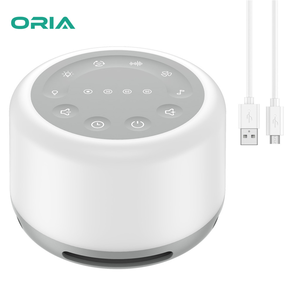 ORIA White Noise Machine Sleep Sound Relaxation Machine with 24 Soothing Nature Sounds Auto-Off Timer Volume Control Portable Sleep Sound Therapy for Baby Toddlers Adults Insomnia