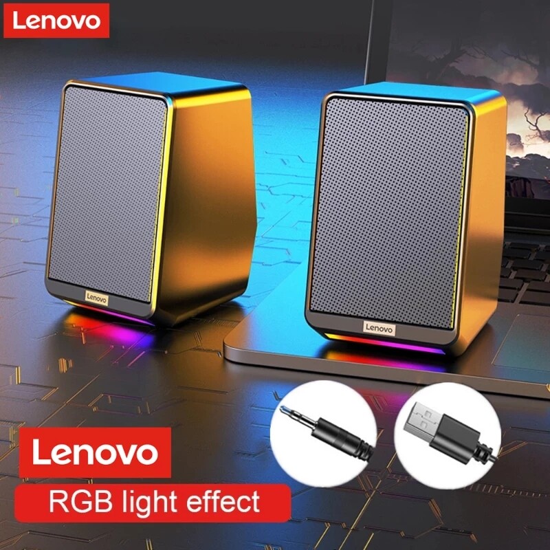 Lenovo TS38 Computer Desktop Speaker Wired Rgb Soundbar with Subwoofer USB Binaural 6D Powerful Tweeter Mini Speakers for TV Som
