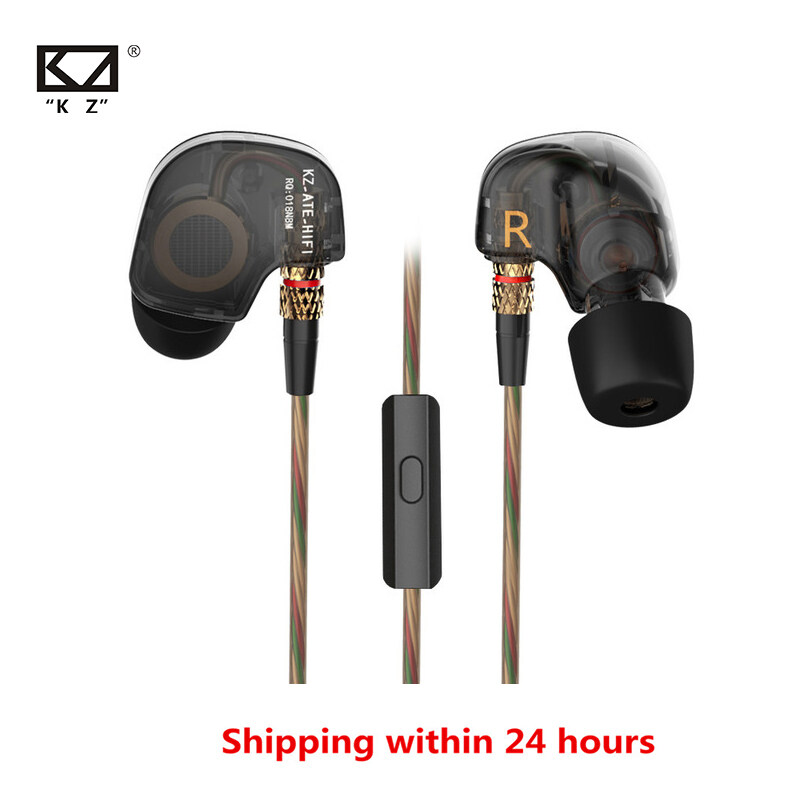 KZ ATE In Ear Earphones HIFI Stereo Sport Earphone Super Bass Noise Canceling Hifi Earbuds With Mic AS10 ZST ZA10