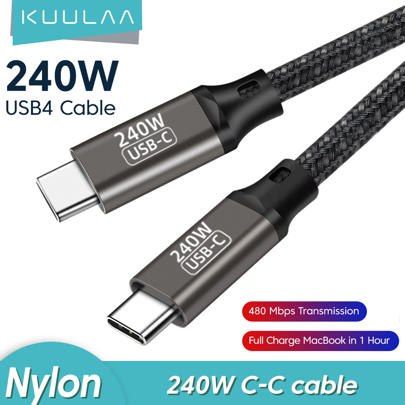 【50% OFF Voucher】KUULAA 240W USB Type C Cable for PS5 Nintendo Switch MacBook MacBook Pro 240W Blazing-Fast Charging Cable USB C QC4.0 VOOC Warp SCP Fast Charging Cable for Samsung Galaxy S22 Xiaomi P