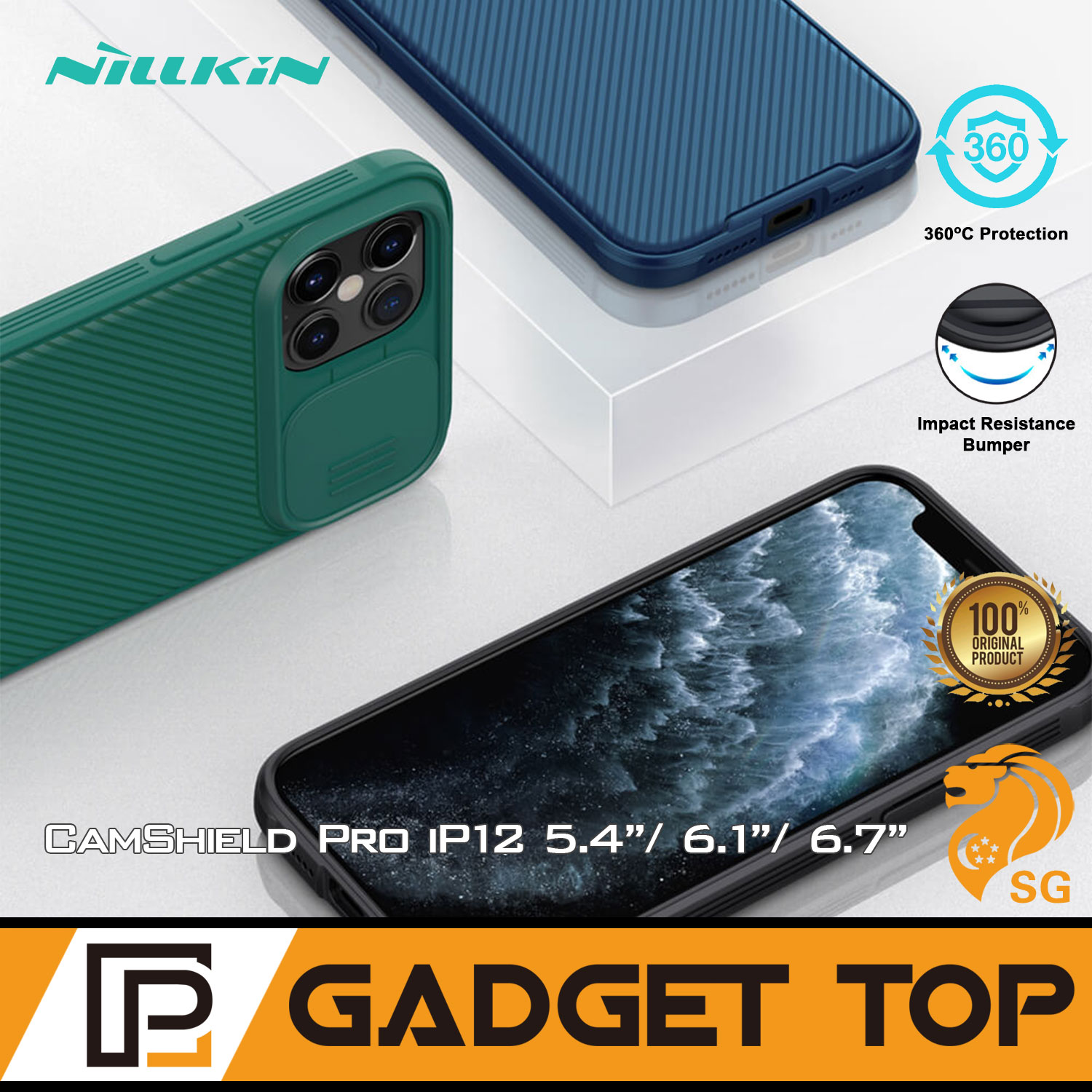 SG Seller Nillkin Compatible with Case iPhone 12 Mini 5.4 inch / iPhone 12 & Pro 6.1 inch / iPhone 12 Pro Max 6.7 inch Upgrate CamShield Case with Slide Camera Cover Protect Privacy Classic Back Cover