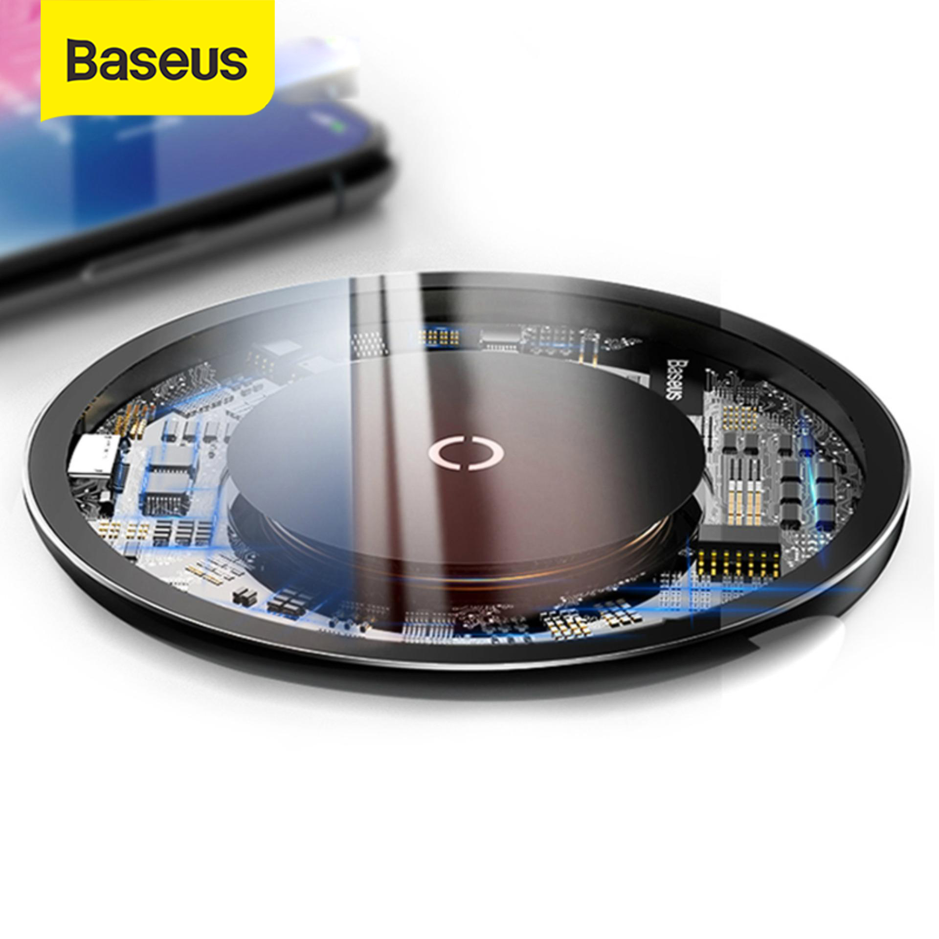 Baseus 10W Qi Wireless Charger for iPhone 14 13 Pro Max 12 XS /XR/ XS Max /X /8 Visible Fast Wireless Charging pad for Samsung S10 /S9/S9+ S8 Note 9 9+ 8 Xiaomi Huawei